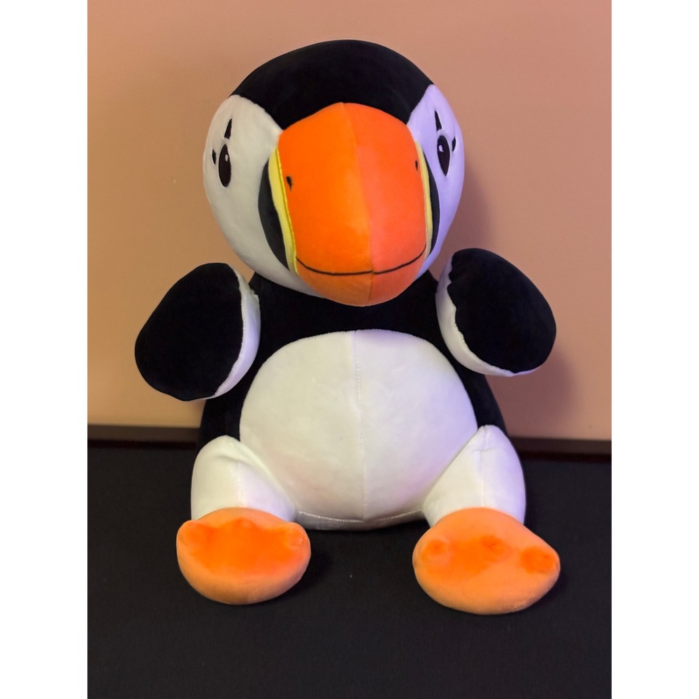 Fiesta Huggy Huggables Puffin Plush Stuffed Animal Black White Orange 12" A11654